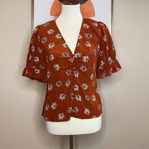 Madewell Silk Daylight Top in Fresh Daisies